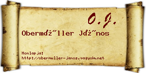 Obermüller János névjegykártya